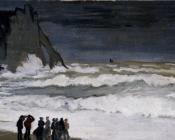 克劳德 莫奈 : Rough Sea At Etretat